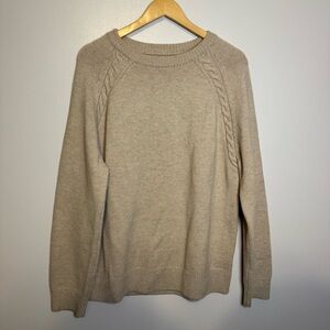 JCrew Rugged Merino Wool Blend Men’s Sweater Large Cable Knit